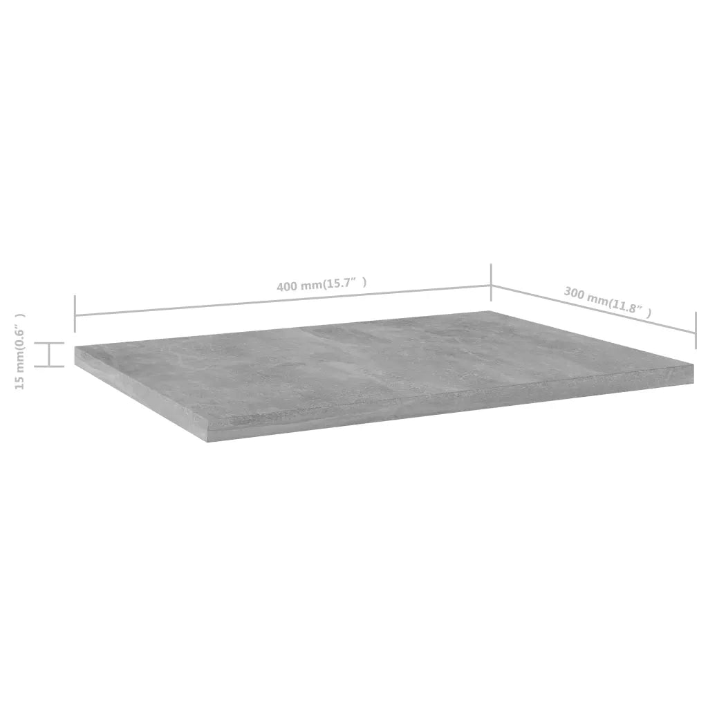 Ripiani per Libreria 4 pz-Scaffale per Libri Grigio Cemento 40x30x1,5cm Multistrato
