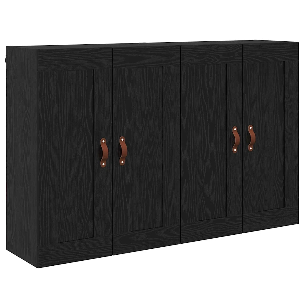 Mobile a muro 2 pcs Rovere Nero 69,5 x 34 x 90 cm