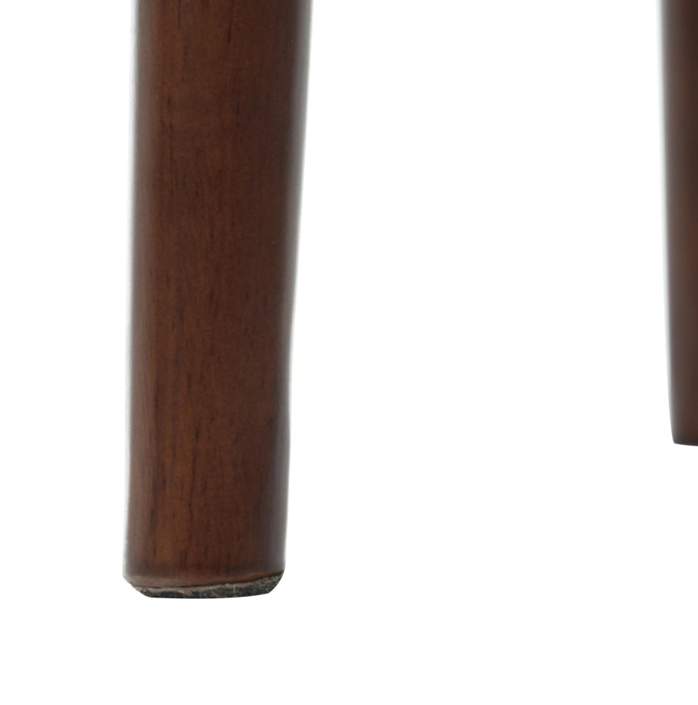 Set di 2 sedie da pranzo in chenille beige chiaro con struttura in legno massello