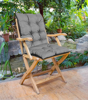 AIO FACTORY Cuscino per sedia da giardino 50x50x80 cm impermeabile grigio