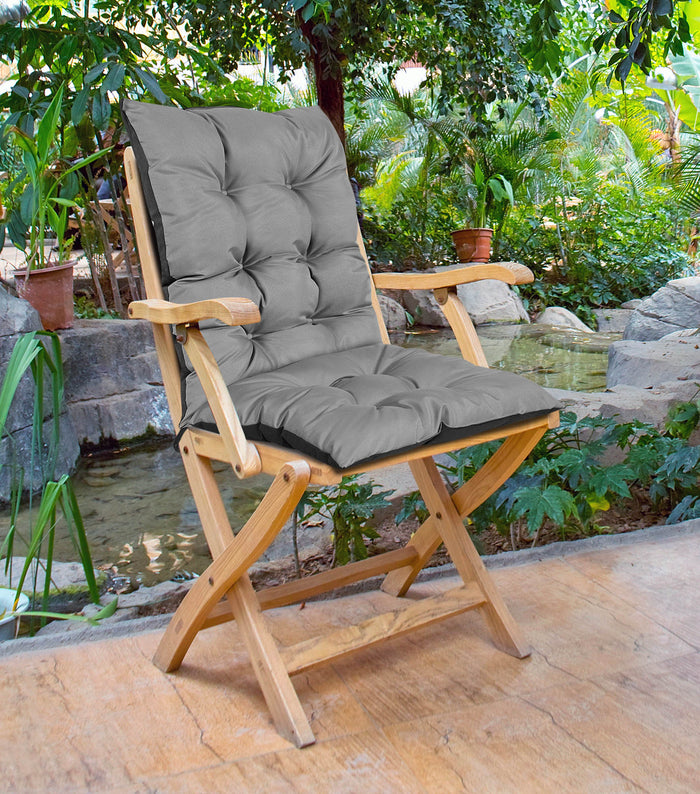 AIO FACTORY Cuscino per sedia da giardino 50x50x80 cm impermeabile grigio