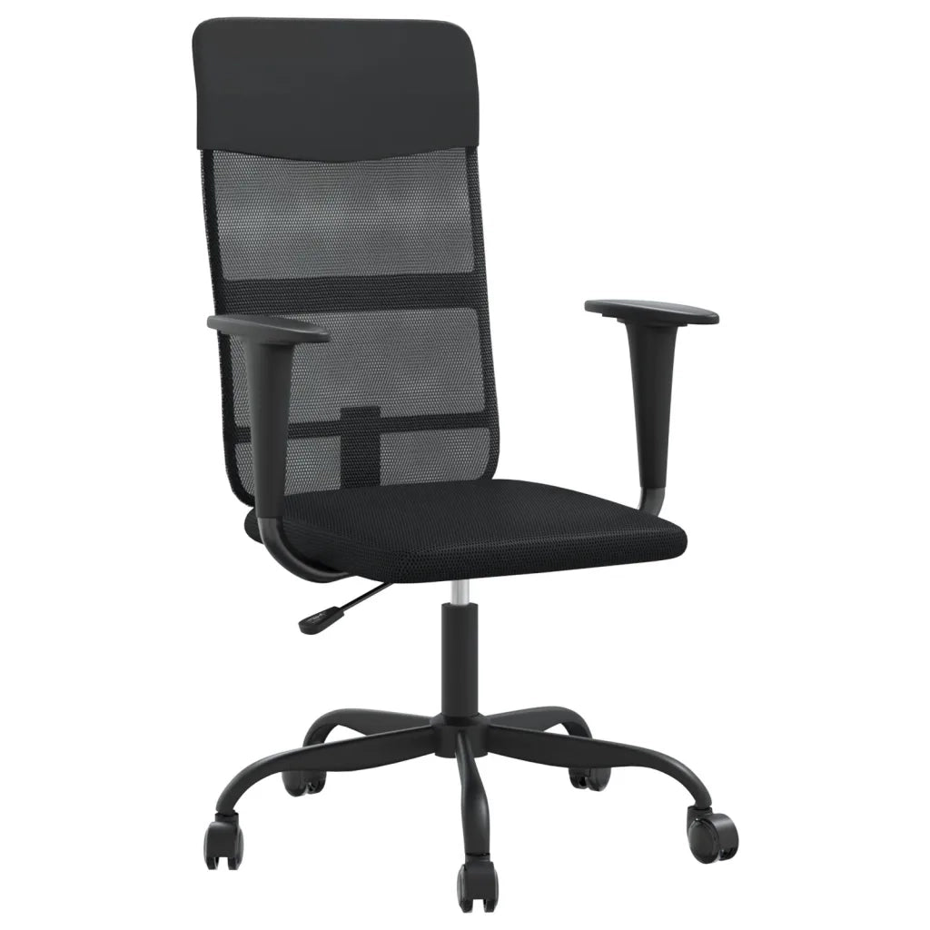 Sedia da Ufficio Altezza Regolabile Nera in Rete e Similpellecod mxl 128099