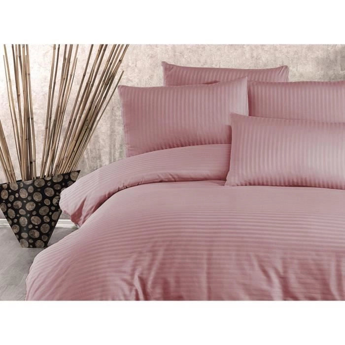 Completo letto - 1 copripiumino 220 x 240 cm + 2 federe 60 x 60 cm - 80% cotone, 20% poliestere - Cipria