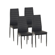 Set Sedie da Pranzo 4 o 6 Pezzi, Sedie Moderne Imbottite per Cucina Soggiorno Sala da Pranzo, Facile Montaggio con Gambe Robuste, Rivestimento in Pelle Sintetica  Nero - 4 Pezzi