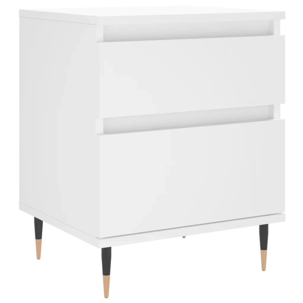 Comodino Bianco 40x35x50 cm in Legno Multistrato 830652