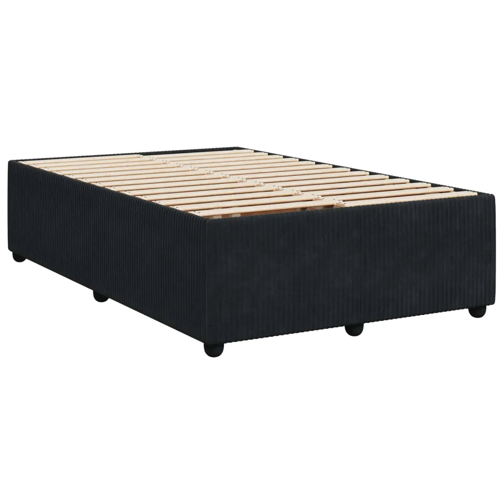 Letto Box Spring LED con Materasso Nero 120 x 190 cm Velluto 3456037