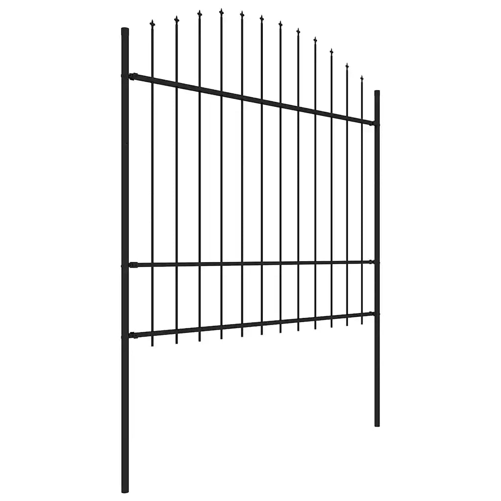 Recinzione da Giardino con Punta a Lancia in Acciaio 1005x175 cm Nero 277744
