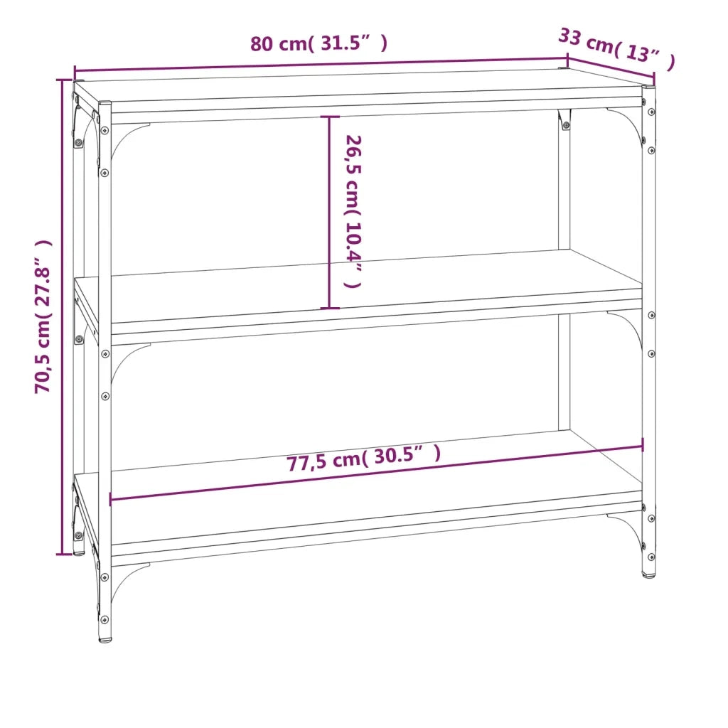 Libreria Rovere Sonoma 80x33x70,5cm Legno Multistrato e Acciaio cod mxl 23177