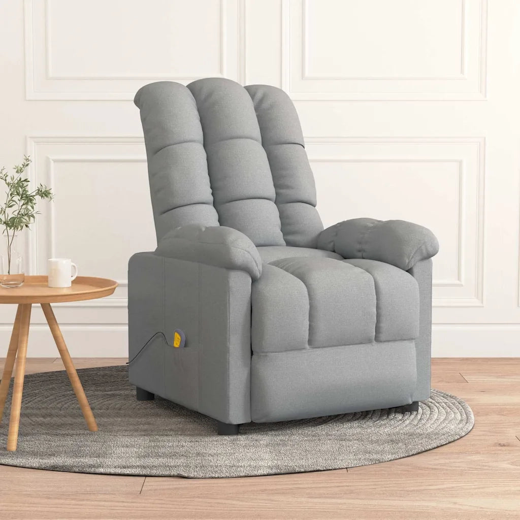 Divano Sedia-Poltrona Massaggiante in Tessuto Grigio Chiaro 527756