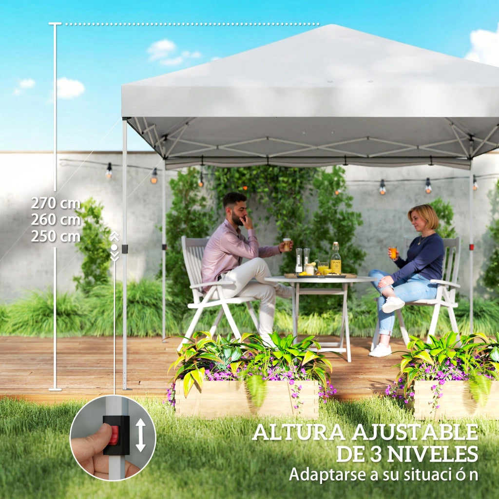Tenda da giardino pieghevole 3x3 m ¨C zephmum ¨C bianco con pareti laterali UPF50+