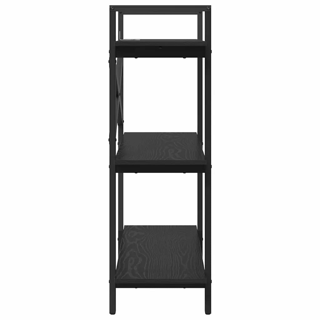 Libreria-Scaffale per Libri-Mobile di Stoccaggio Rovere Nero 100 x 33,5 x 102 cm Legno multistrato