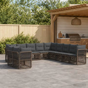 Set Divano da Giardino 11 pz Grigio polyrattan 3434276