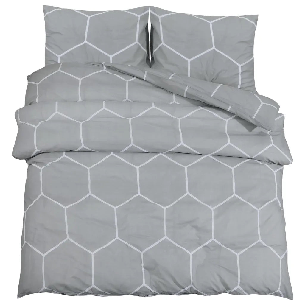 Set Copripiumino Grigio 140x200 cm in Cotone 136458