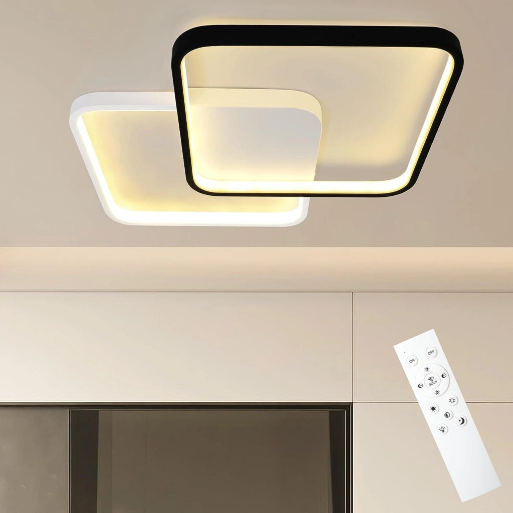 ZMH Lampada da soffitto plafoniera LED moderna bianco nero per camera letto