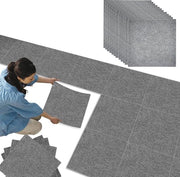 Set di Tappeti Antiscivolo - 12 pezzi, Grigio Scuro, 30 x 30 cm, Lavabile e Autoadesivo per Casa e Ufficio