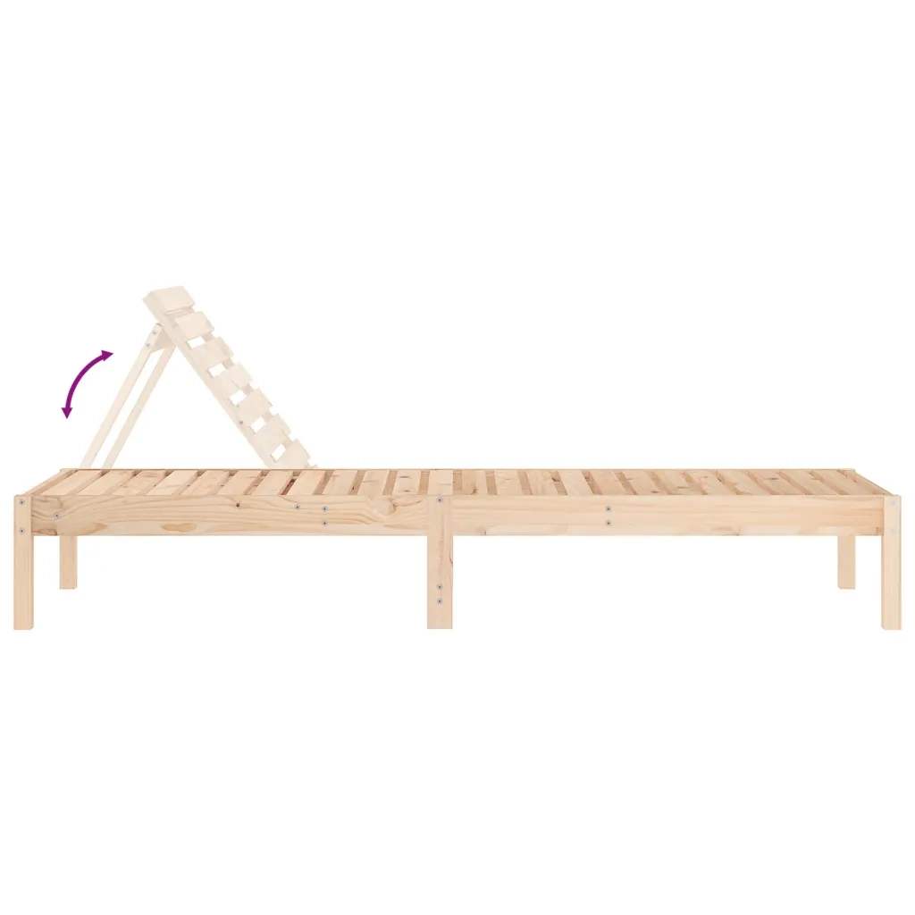 Lettini Prendisole 2pz 199,5x60x74 cm in Legno Massello di Pino