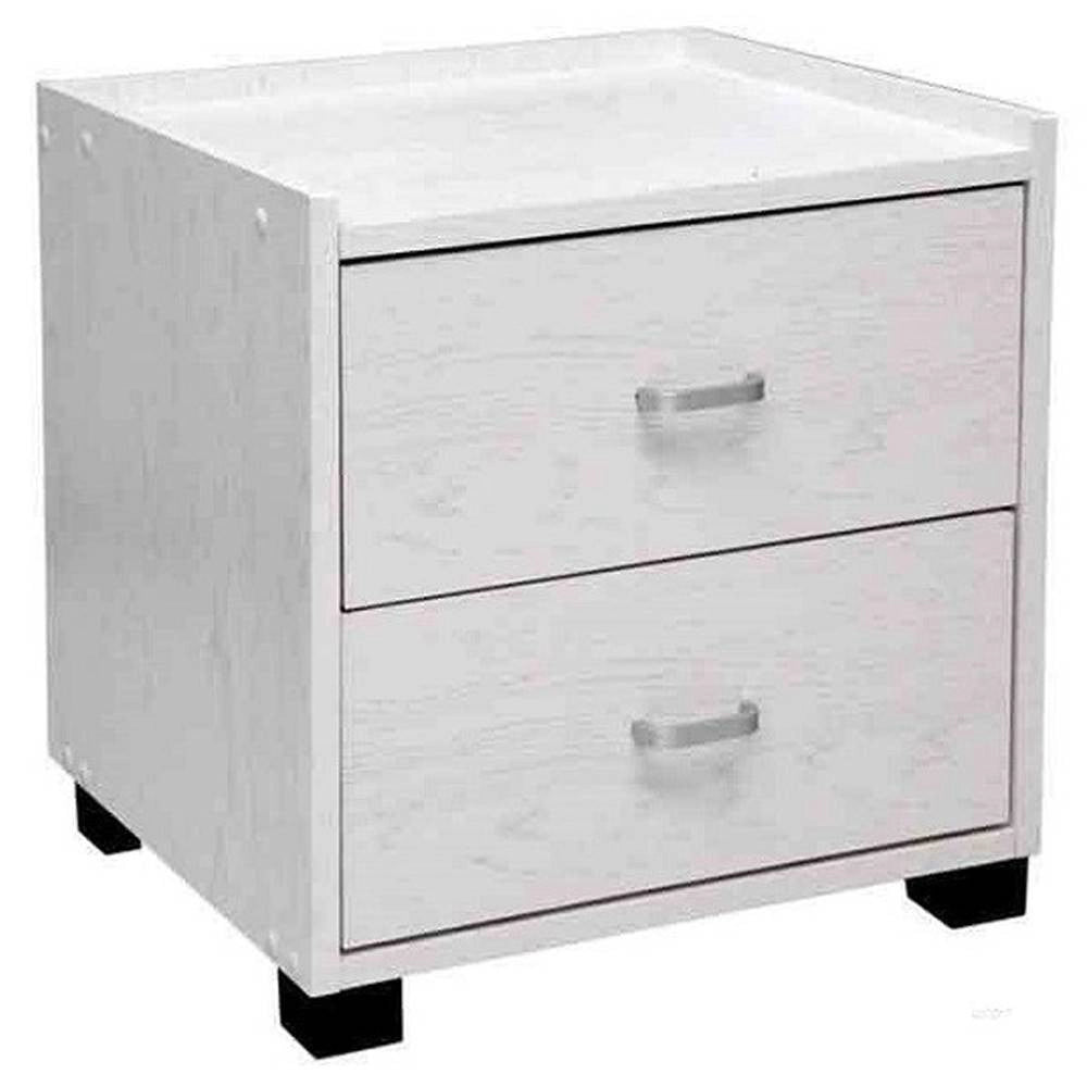 Trade Shop - Comodino Legno 2 Cassetti Mobile Moderno 44 X 43 X 40 Cm 715679 Camera Da Letto -