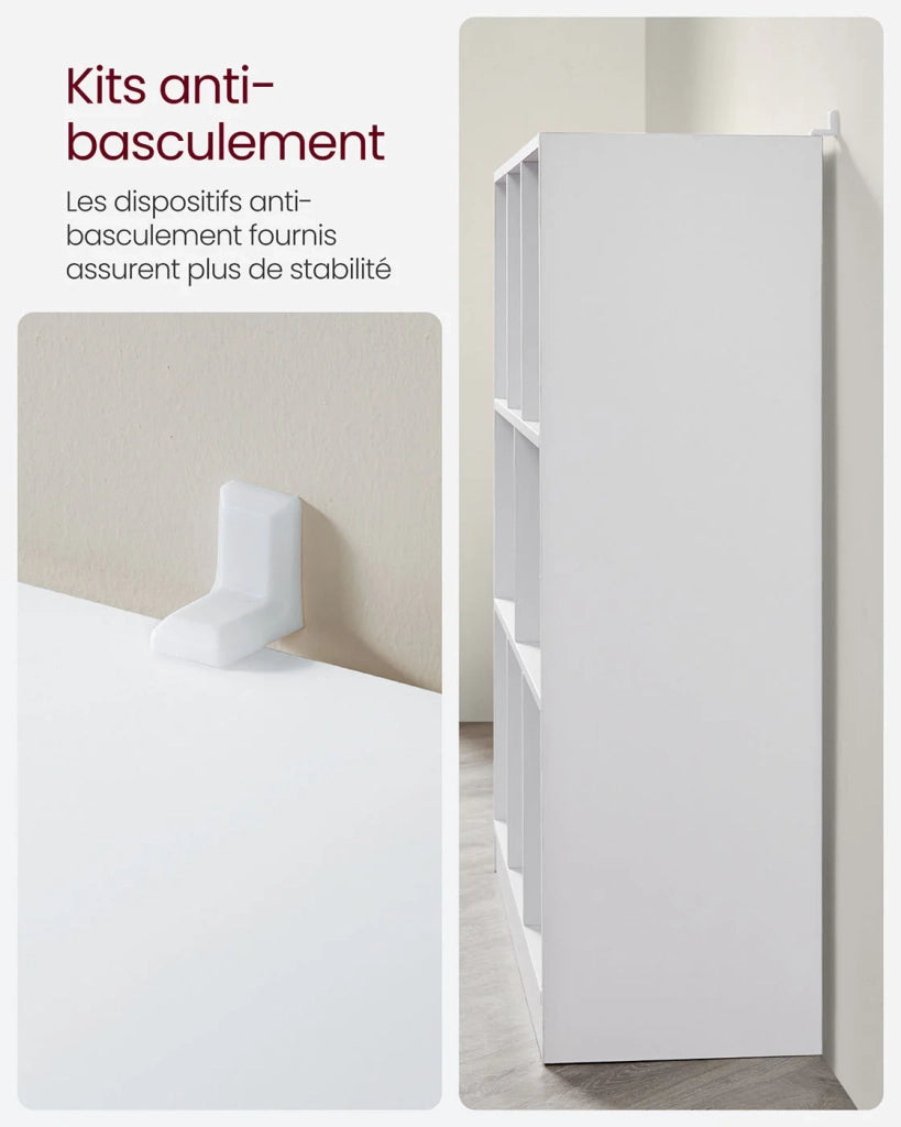 Libreria aperta mensola portaoggetti indipendente dimensioni: 97,5 x 30 x 100 cm bianco 12_0004279
