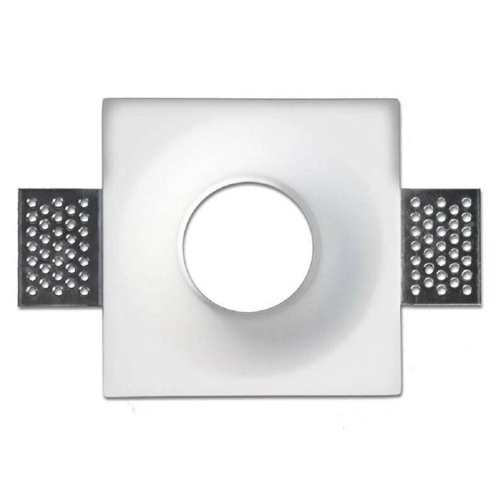 Trade Shop - Portafaretto Incasso Gesso Scomparsa Quadrato Verniciabile Supporto Faretti Gs14 -