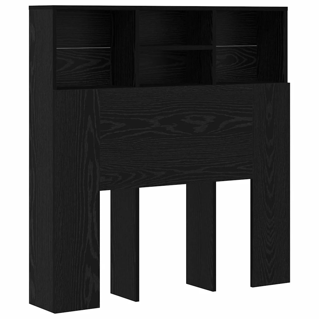 vidaXL Testata del letto con testiera Rovere nero Legno Ingenerizzato