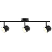 Lampada parete-soffitto LED 3 luci nera 3000K Polux