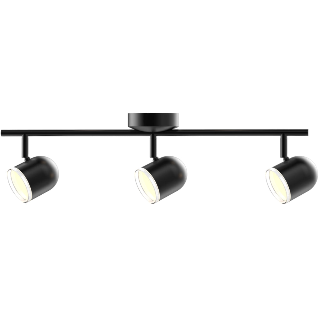 Lampada parete-soffitto LED 3 luci nera 3000K Polux