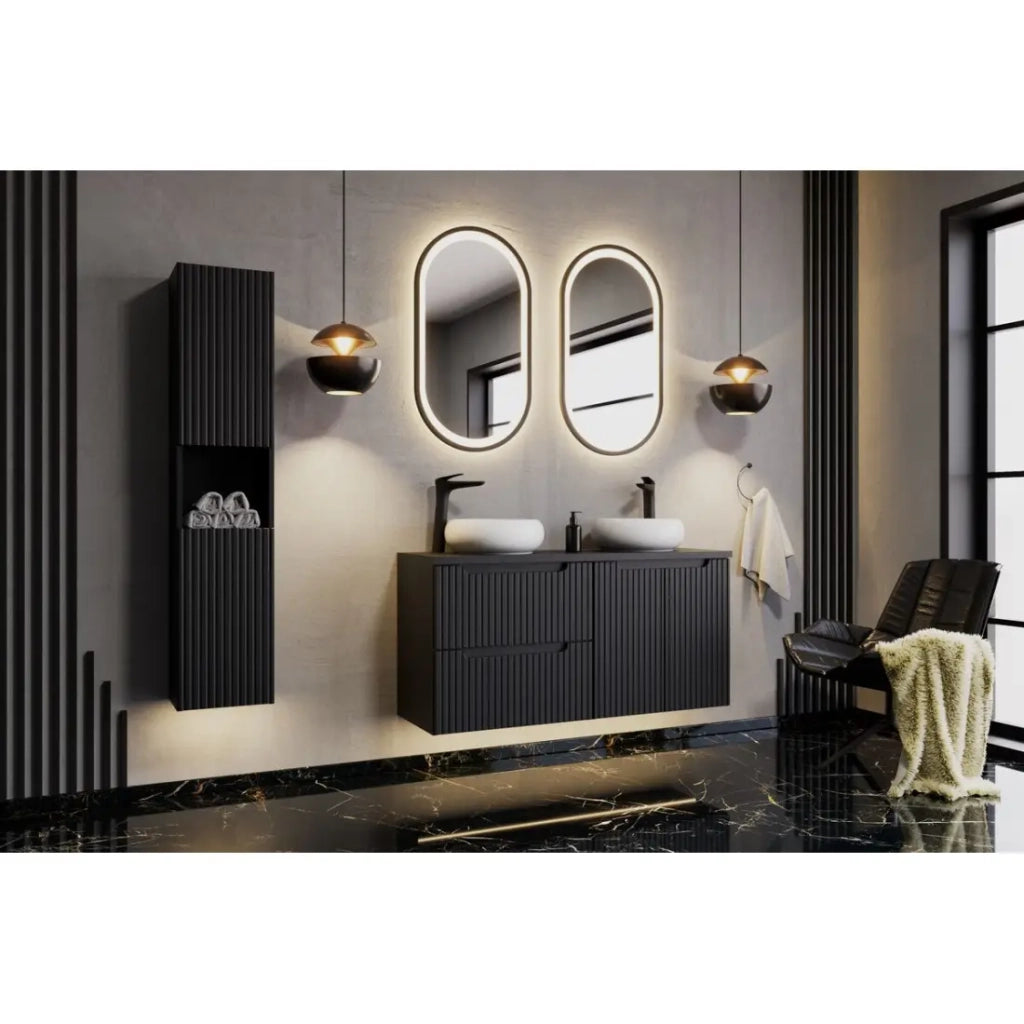 Lavabo da appoggio rotondo 36 cm bianco lucido con piletta clic clac bianca