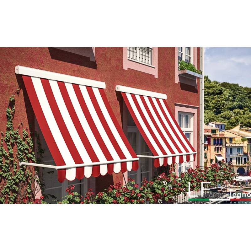 Tenda da Sole a Caduta Forzata Tempotest Parà, Bracci Sporgenza 140 cm, Largh. 3 Metri, Col. Verde 5 - Ideale per Finestre e Vetrine