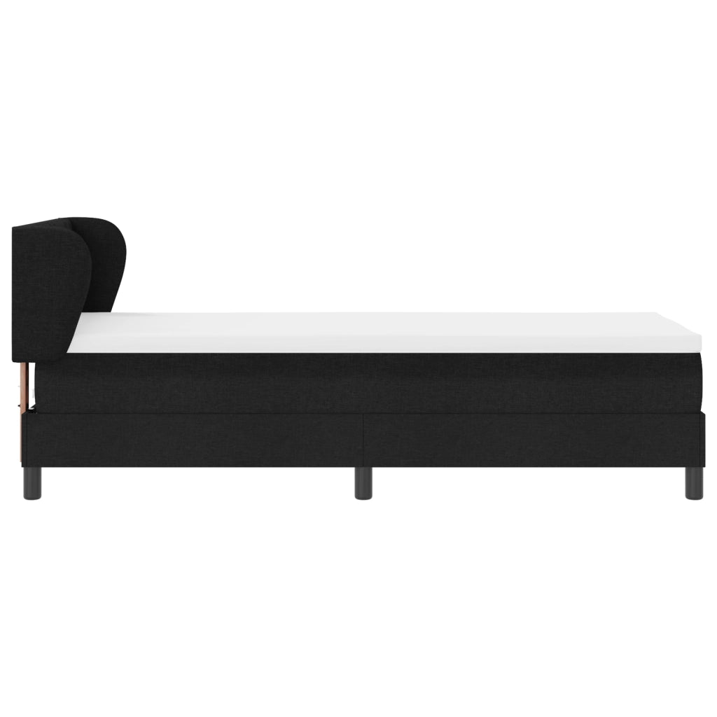 Letto a Box con Materasso Nero 80x200 cm Tessuto