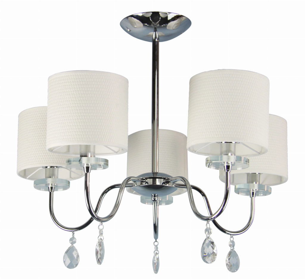 Lampadario Candellux Estera 35-11671 5xE14 cromo crema