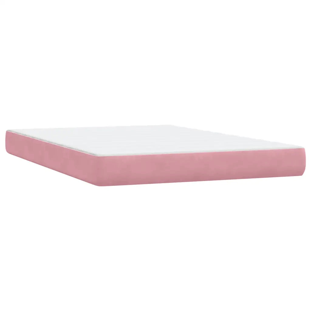 Letto a Molle con Materasso e LED Rosa 160x220 cm in Velluto 3316940
