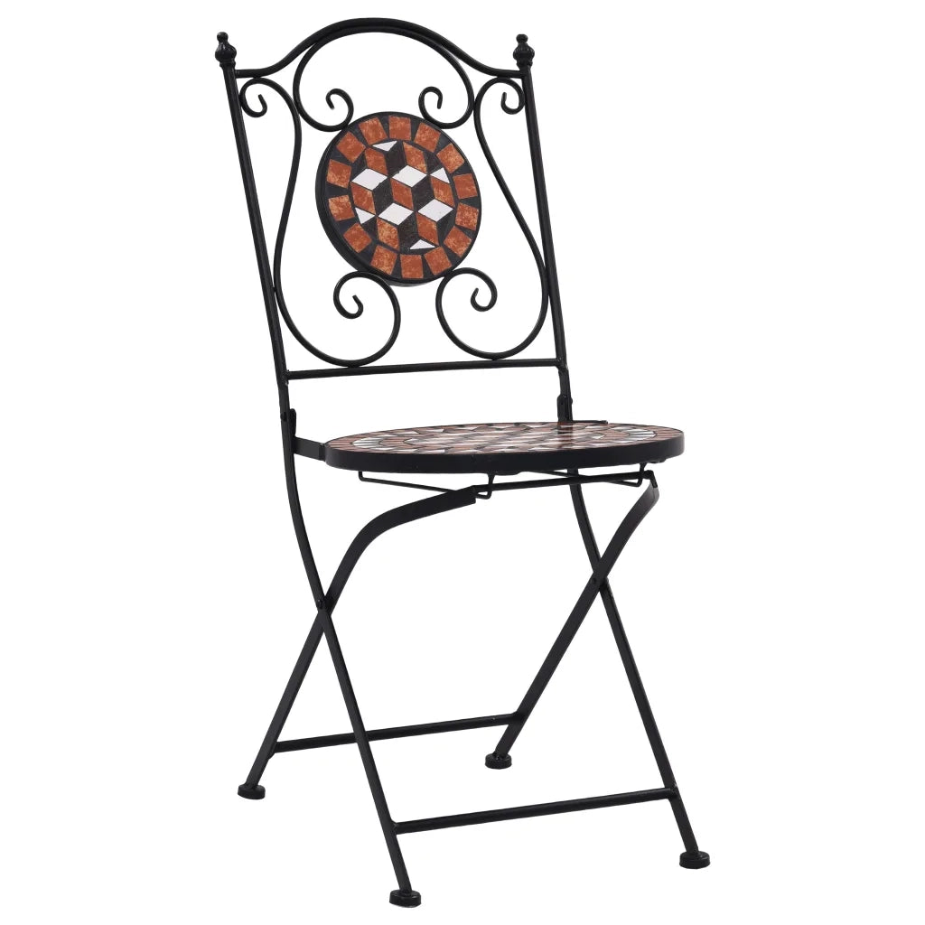 Set Bistr¨° 3 pz | Set Salotto da Giardino con Mosaico in Ceramica Terracotta