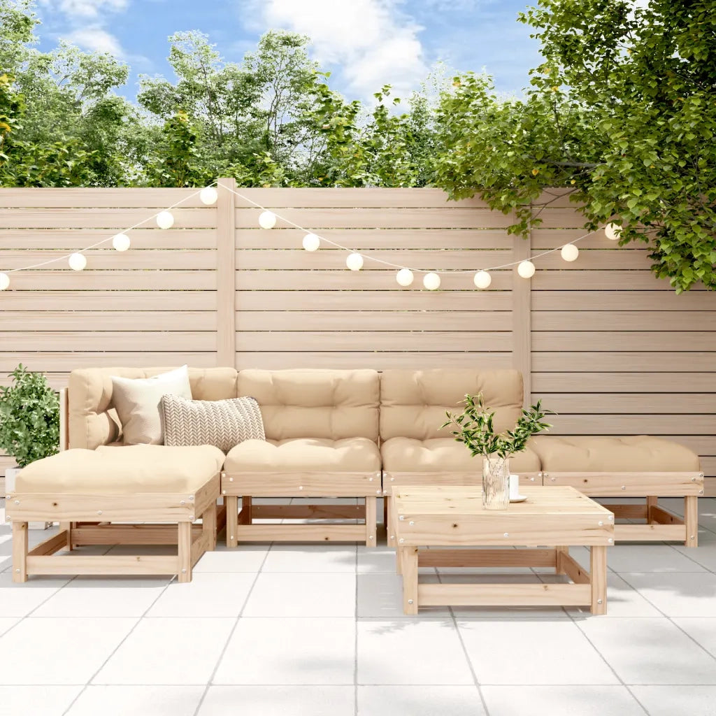 Set Salotto da Giardino 6 pz | Set di Mobili da Esterno in Legno Massello di Pino
