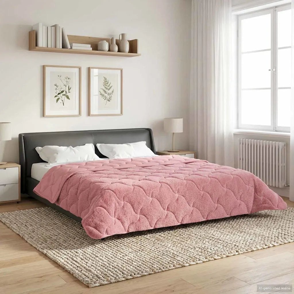 Piumone | Duvet Estivo Rosa 200 x 240 cm Microfibra e Fleece Teddy