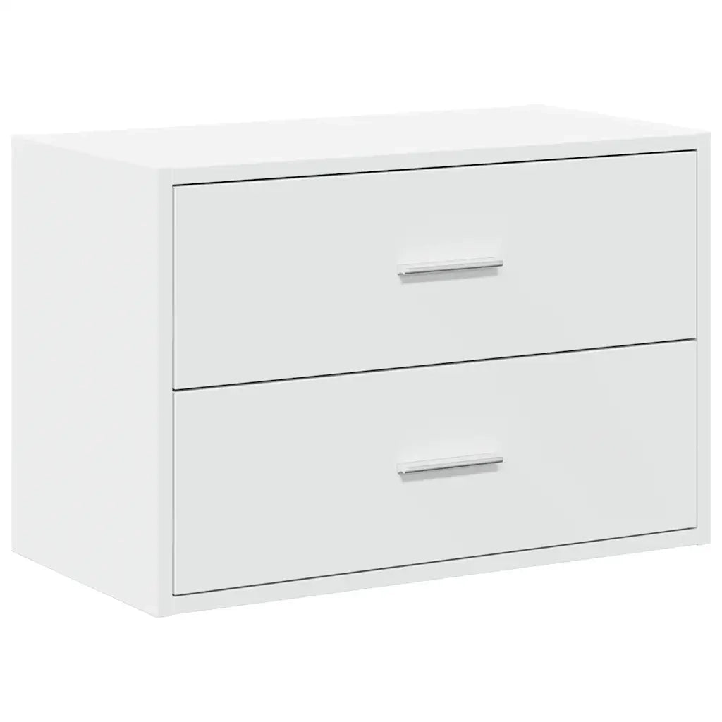 Armadio con 2 Cassetti Bianco 60x31x40 cm in Legno Multistrato