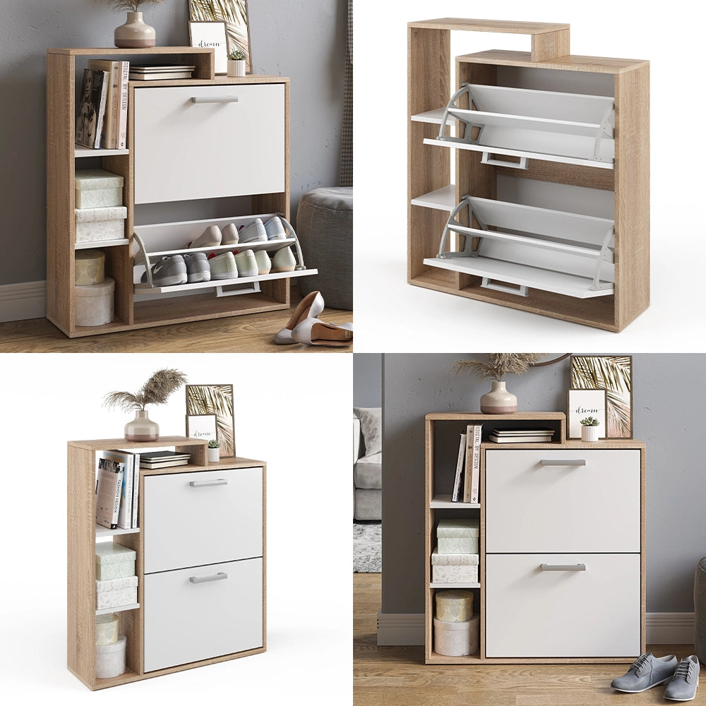 Vicco Scarpiera da ingresso Bianco/Sonoma 24.5 x 90 cm