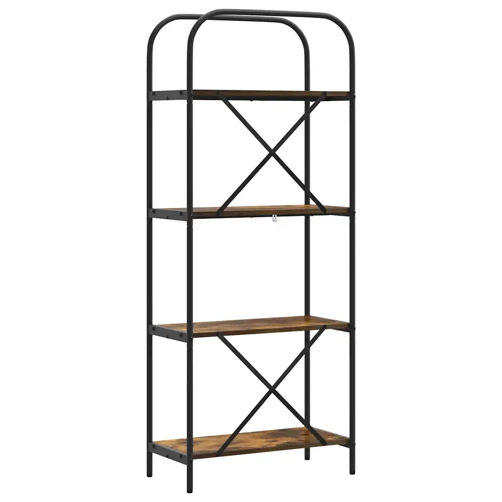 Libreria-Scaffale per Libri-Mobile di Stoccaggio Rovere fum¨¦ 60 x 30 x 146 cm Legno multistrato 533603