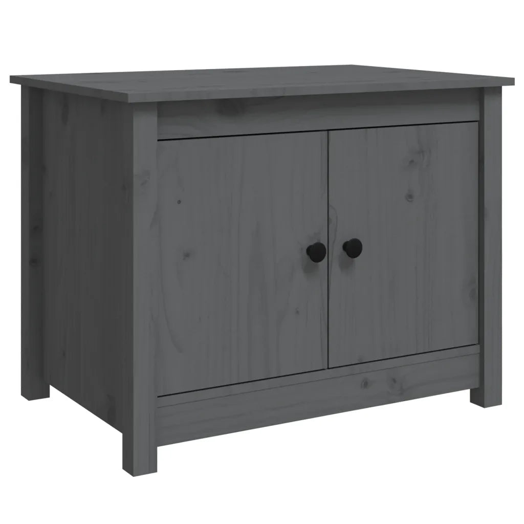 Tavolino da Salotto-Tavolino da soggiorno Grigio 71x49x55cm in Legno Massello di Pino 199179