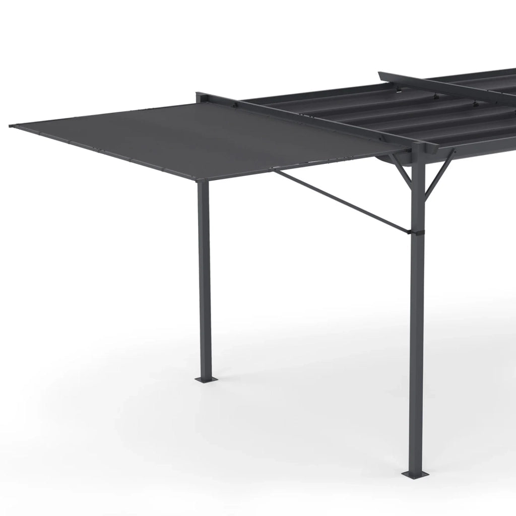 IDMarket - Tenda inclinabile e regolabile 250 x 150 cm per pergola retrattile grigio antracite