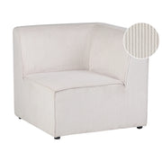 Modulo a un posto con angolo destro in velluto a coste beige stile moderno