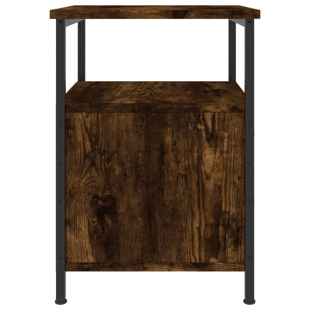 Comodino | Armadio da Notte | Mobiletto da notte Rovere Fumo 34x35,5x50 cm in Legno Multistrato