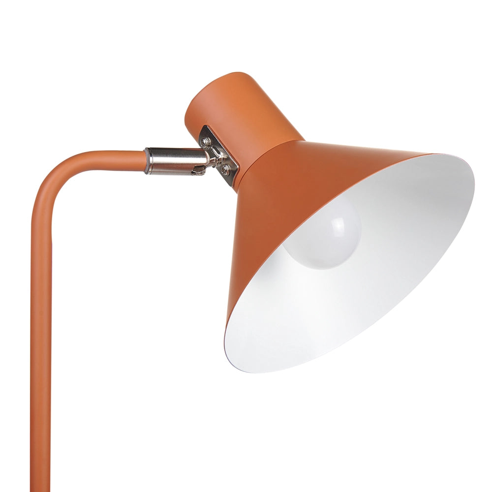 Lampada da terra in metallo arancione 154 cm Paralume a cono regolabile Interruttore On-Off Camera da letto Soggiorno Casa Ufficio Illuminazione Design Industriale