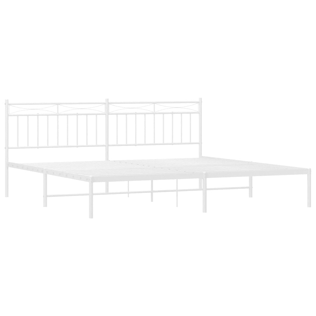 Giroletto con Testiera Metallo Bianco 200x200 cm 373747