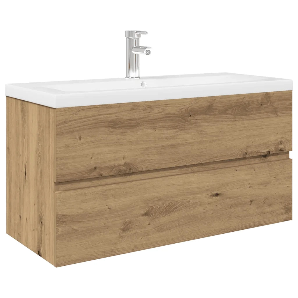 Mobile Bagno con Lavabo Integrato&Rubinetto-Lavandino-Lavabo Rovere Artigianale 133524