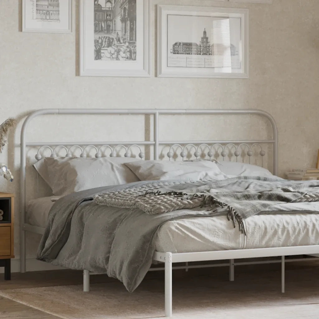 vidaXL Testiera in Metallo Bianco 180 cm