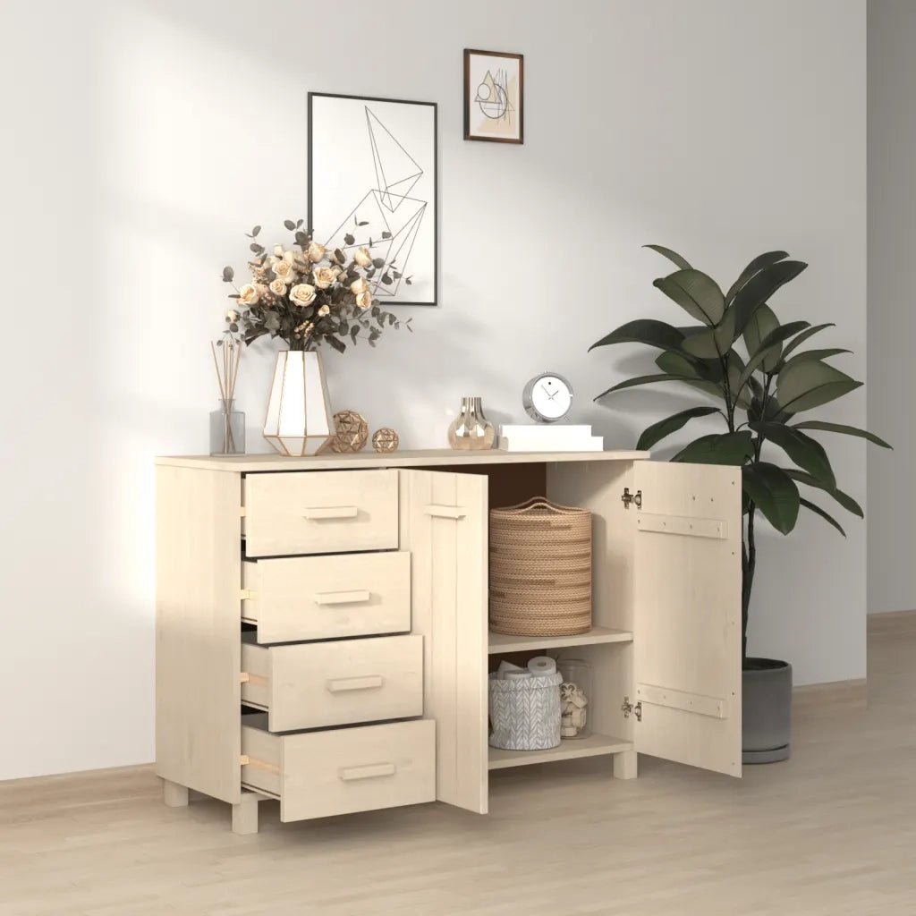 Credenza Miele 113x40x80 cm in Legno Massello di Pino