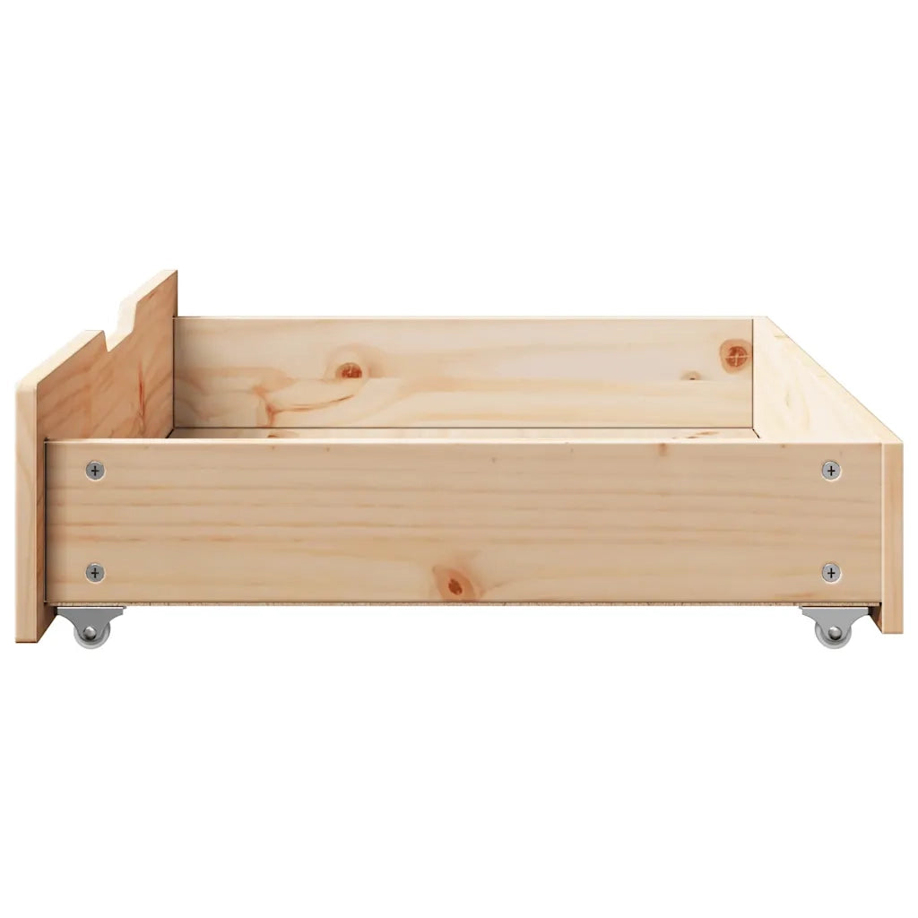 Cassettoni da Letto con Ruote 2 pz 80x55x17 cm in Legno di Pino 850929
