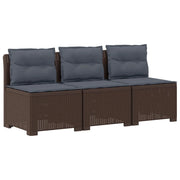 Divano da giardino 3 posti con cuscini in look rattan PP 8011983