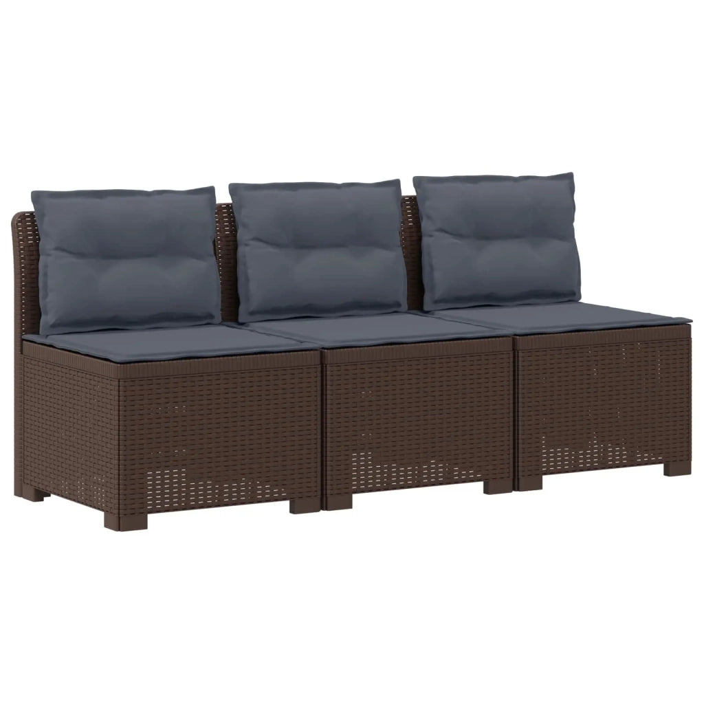 Divano da giardino 3 posti con cuscini in look rattan PP 8011983