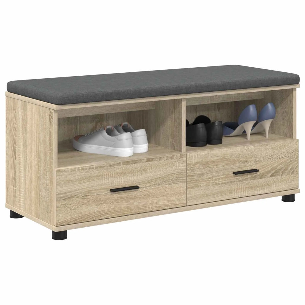 Panca per ingresso con cuscino Rovere Sonoma 100 x 38 x 46 cm 891466